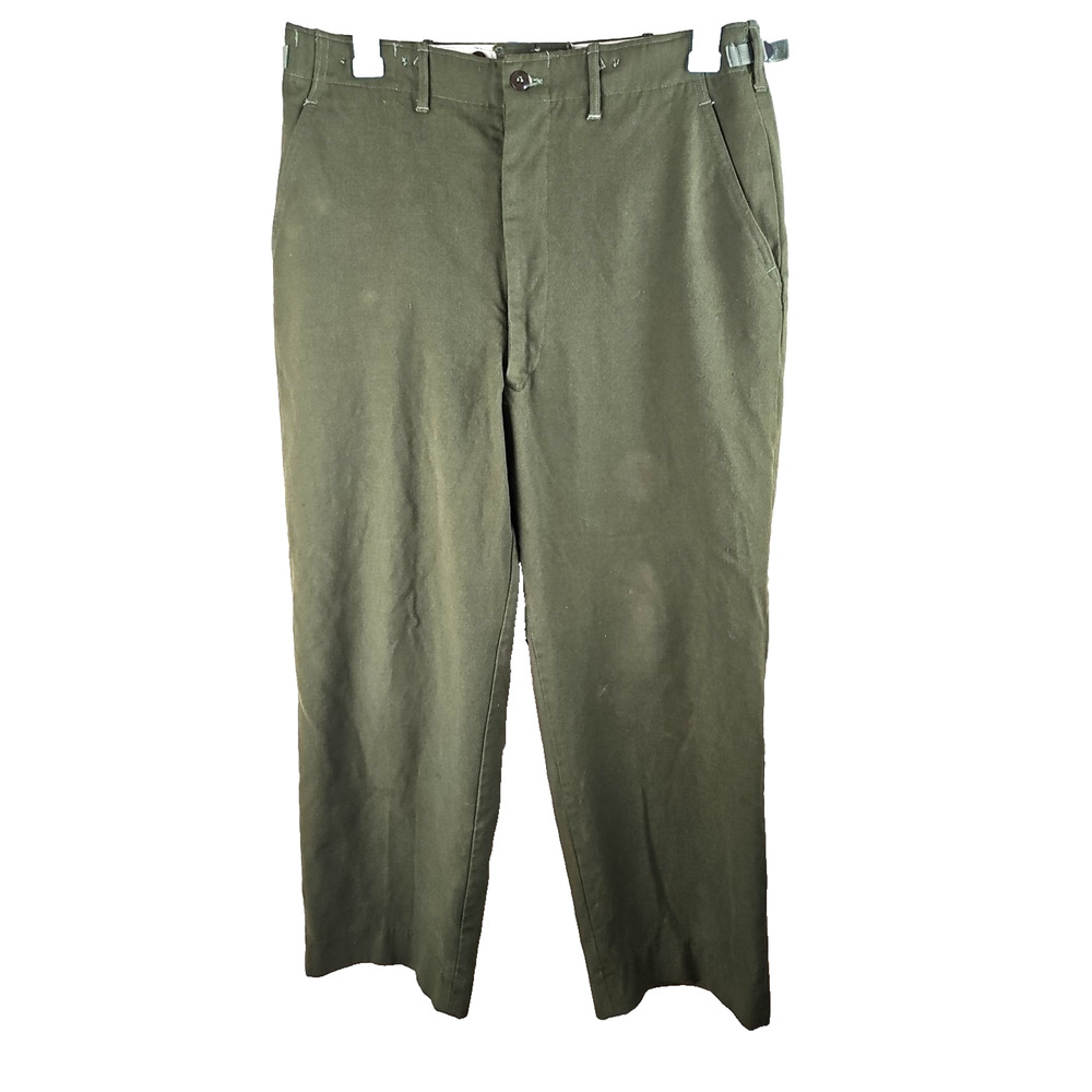 VTG Military Pants Men Medium Reg 34X29 Green M-1951 Wool Field Trousers US Army